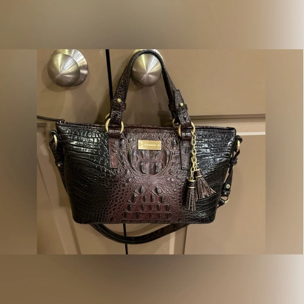 Brahmin Mini Asher Melbourne Embossed Leather Satchel - Picture 10 of 12